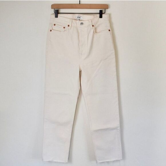 NWT RE/DONE × LEVI'S 70s Ultra High Rise Stove Pipe Raw Hem Jean Vintge White 29 - Picture 5 of 8